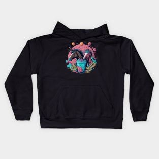 Stallion's Serenade: Harmonizing with Horse Majesty Kids Hoodie